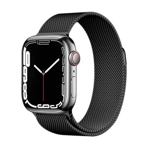 Bracelete Milanesa Preta com Apple Watch