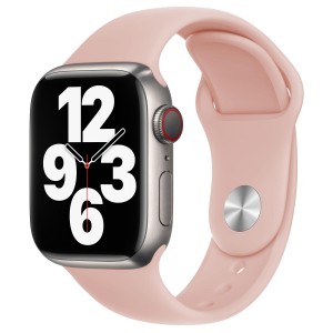 Bracelete em Silicone em areia com Apple Watch