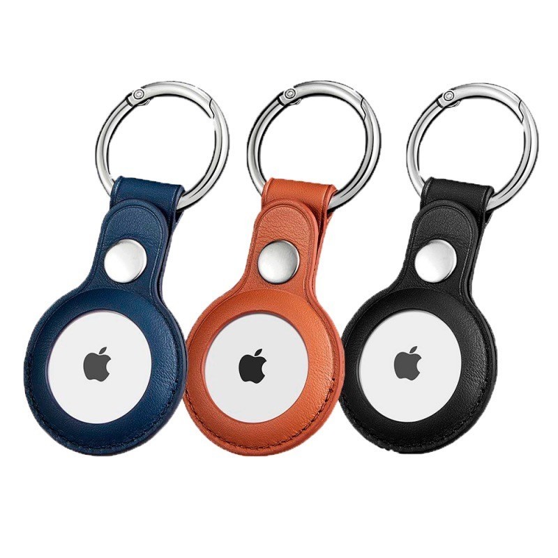 Porta-chaves em Pele AirTag Azul