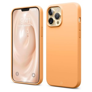 Capa de Silicone Laranja para iPhone 12 Pro, 12 Pro Max, 13 Pro e 13 Pro Max