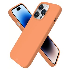 Capa de Silicone Laranja para iPhone 14 Pro, 14 Pro Max, 15 Pro e 15 Pro Max