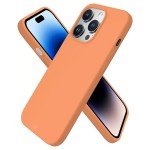 Capa de Silicone Laranja para iPhone 14 Pro, 14 Pro Max, 15 Pro e 15 Pro Max