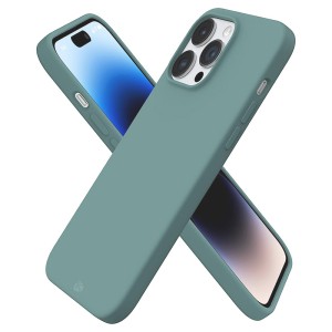 Capa de Silicone Verde para iPhone 14 Pro, 14 Pro Max, 15 Pro e 15 Pro Max