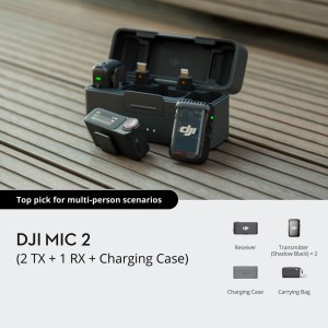 DJI Mic 2 (2 TX + 1 RX +) Charging Het geval)